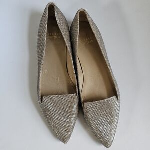 ☆ STUART WEITZMAN Gold Lamé Rialto Flats